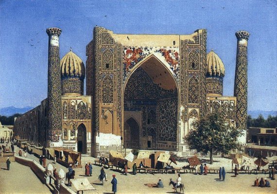 Медресе Шир-Дор на площади Регистан в Самарканде. 1869-1870.jpg