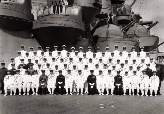 Japanese Emperor Hirohito on IJN Musashi.jpg