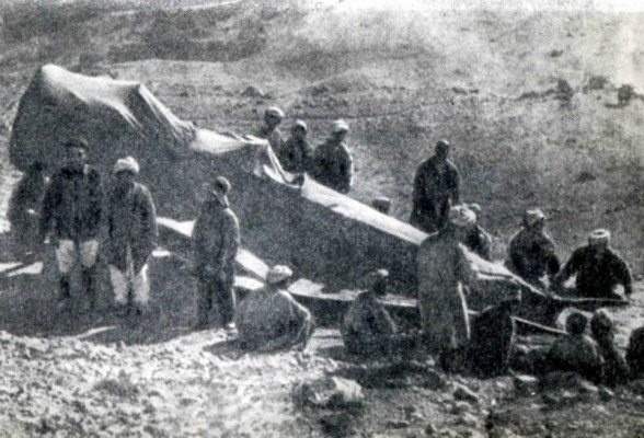 Части советских самолетов и моторы достовляют в Кабул на слонах и руках.Осень,1921 г..jpg