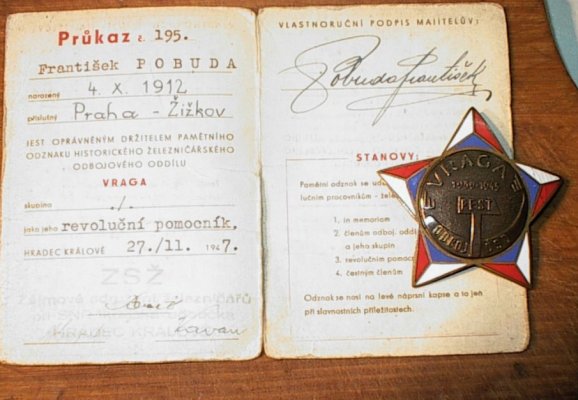 ЧССР, Знак партиз. бр. Врага...jpg